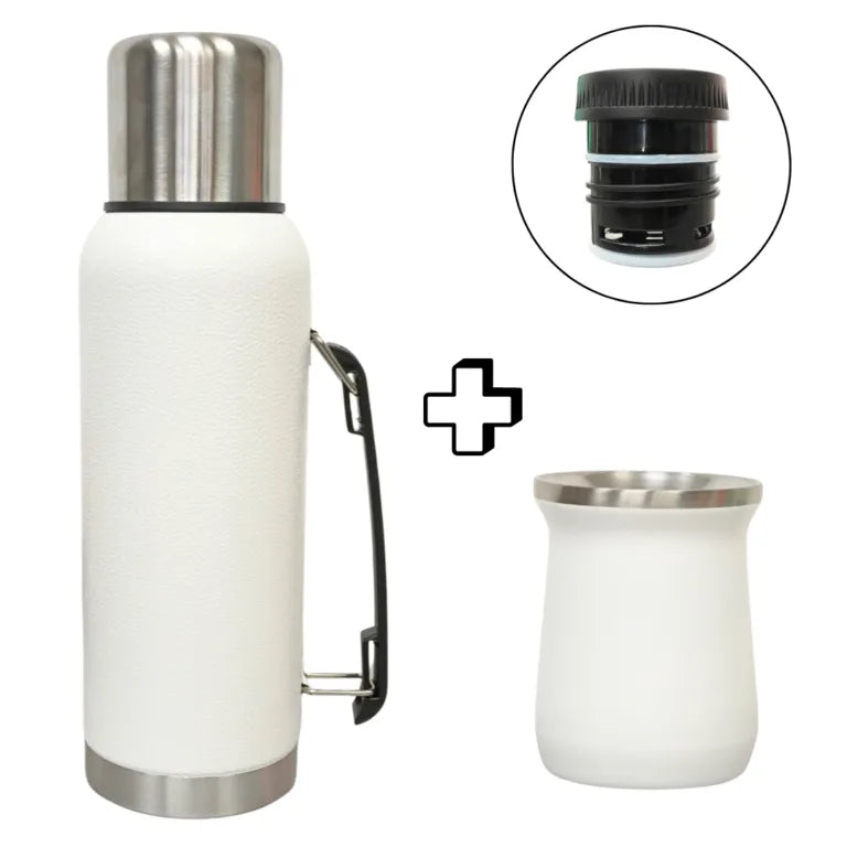 Termo de 1L + 2 Vasos + Mate de 160ml de REGALO