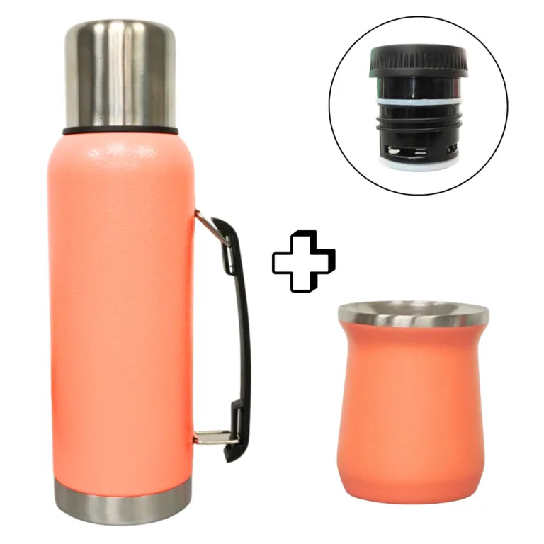 Termo de 1L + 2 Vasos + Mate de 160ml de REGALO