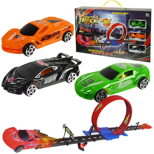 Pista Giro 360 con Lanzador + 3 Autos