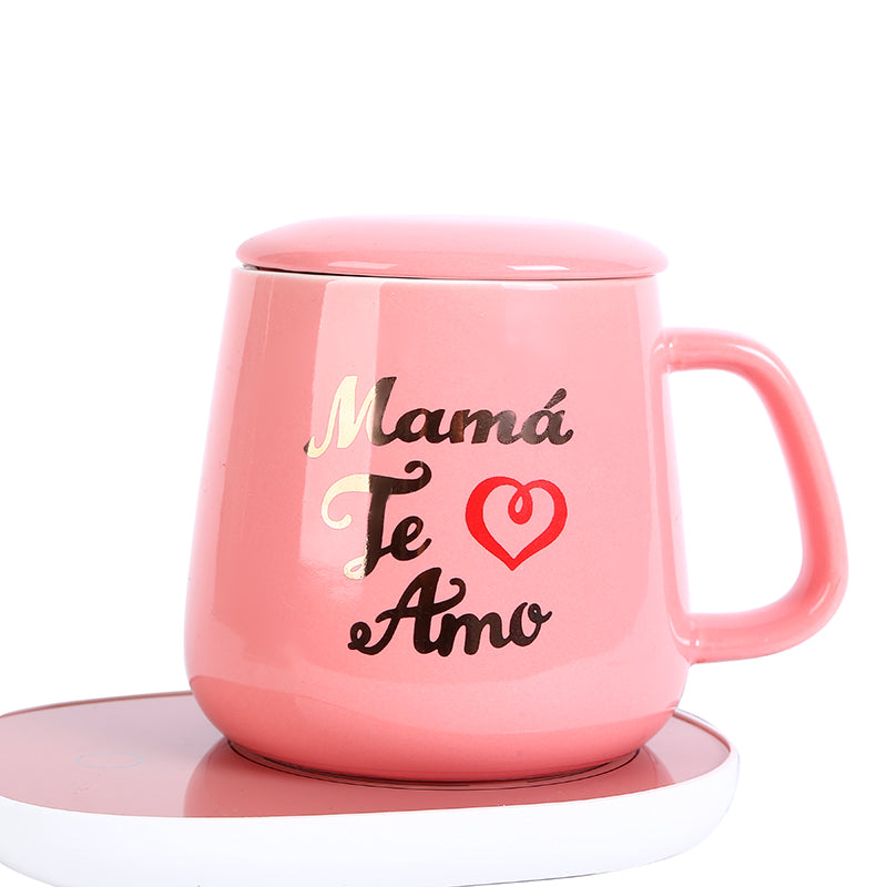 Taza + Base con calentador (Mamá Te Amo)