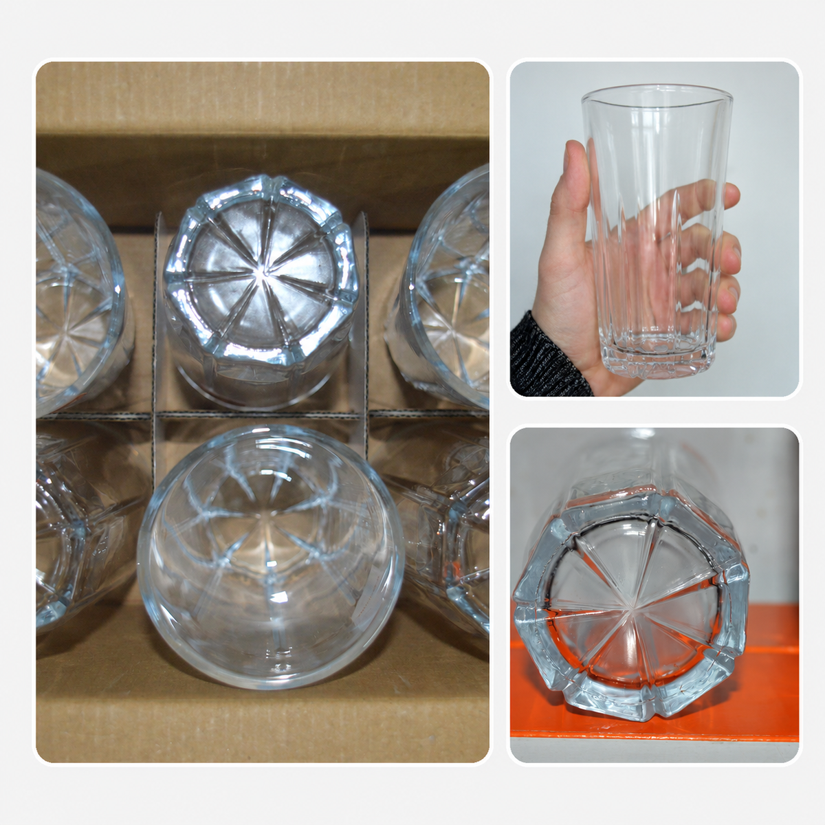 Pack de 6 Vasos de Vidrio Bloom 300ml