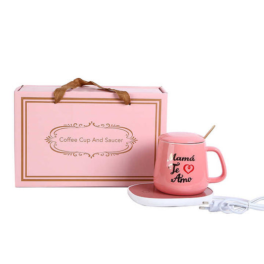 Taza + Base con calentador (Mamá Te Amo)