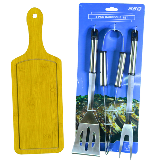 Set Parrillero 3 Piezas + Tabla de REGALO