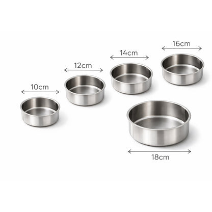 Set de 5 tupper de Acero Inoxidable