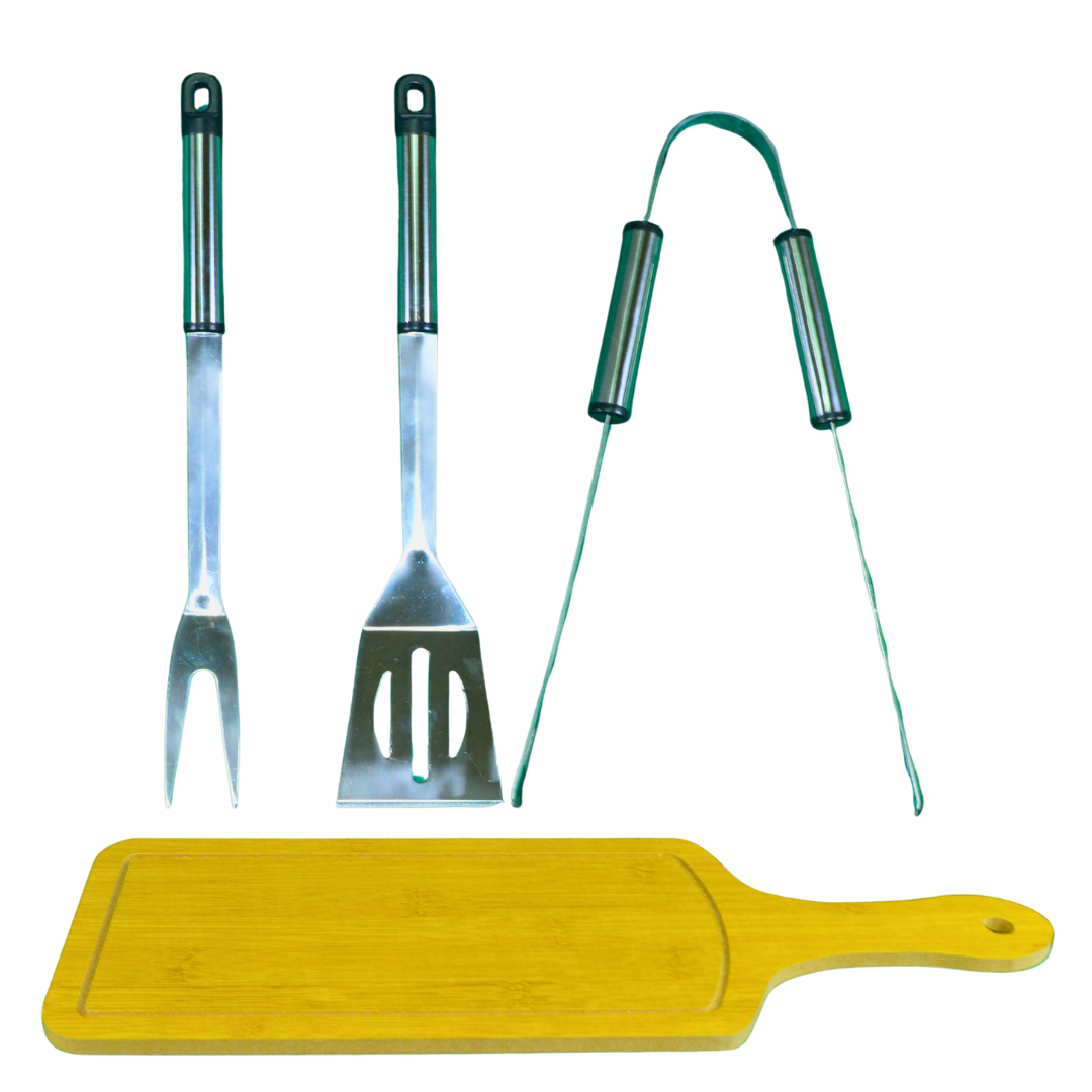 Set Parrillero 3 Piezas + Tabla de REGALO