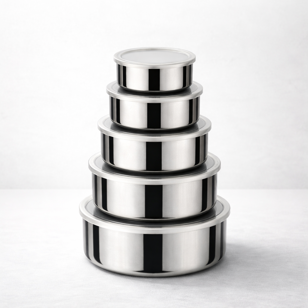 Set de 5 tupper de Acero Inoxidable