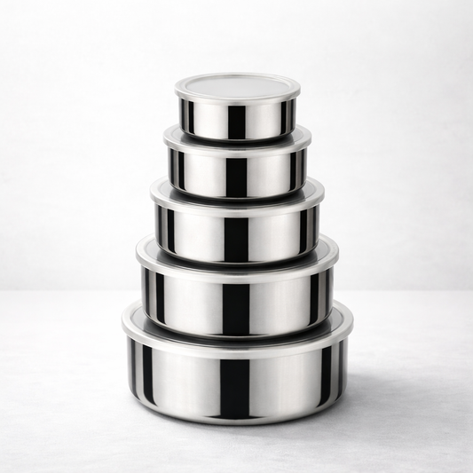 Set de 5 tupper de Acero Inoxidable