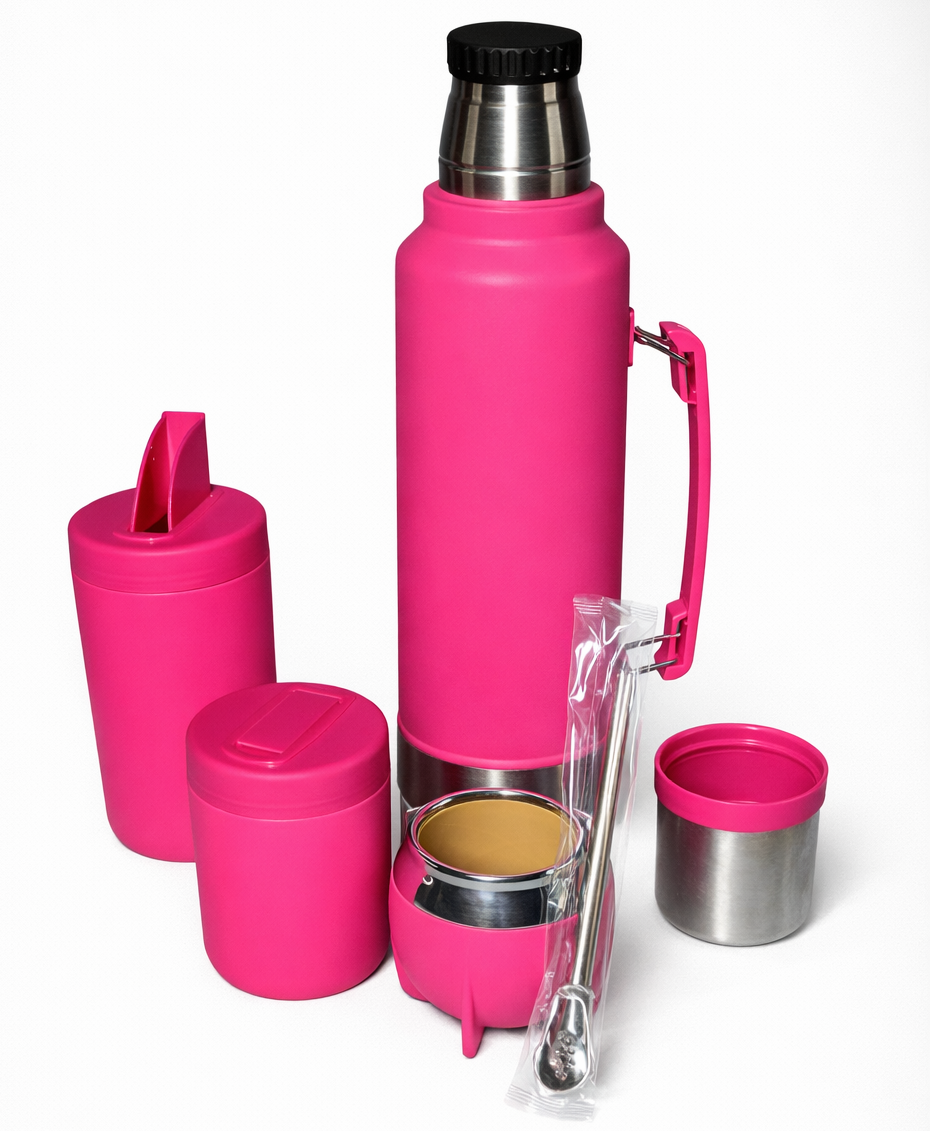 Combo Matero (Termo 1300ml + Mate + Bombilla + 2 Yerberas 350gr y 850gr)